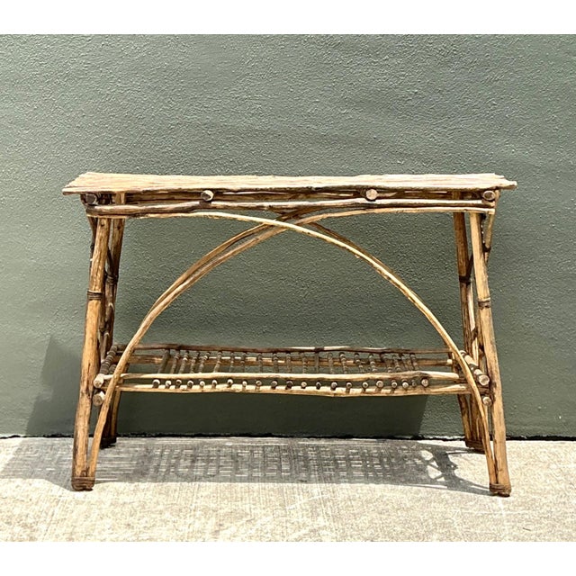 Vintage Adirondack Wood Console Table For Sale - Image 15 of 15