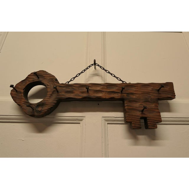 1960s Large Rustic Cedar Wood Key Hanging Rack, 1960 For Sale - Image 5 of 6