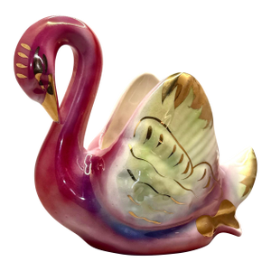 Vintage 1950’s Ceramic Swan Planter