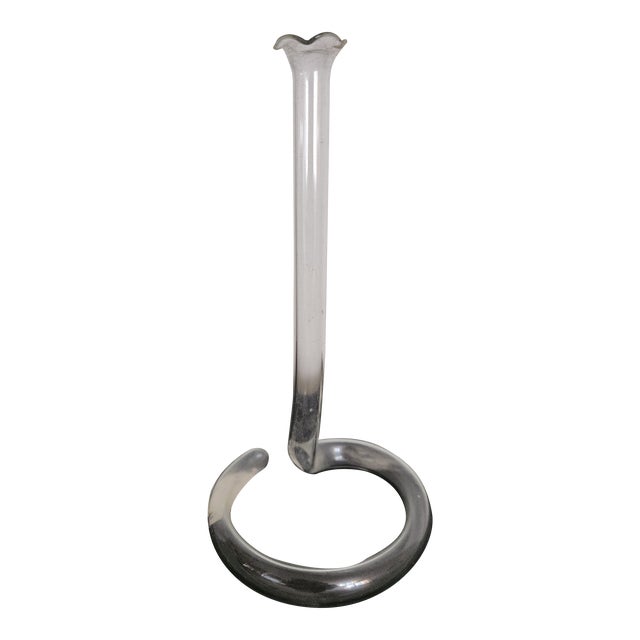 Vintage Mid Century Modern Clear Glass Twisted Tube Propagation Bud