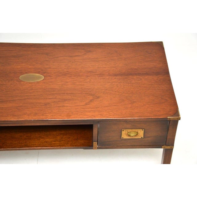 Brown Antique Military Campaign Coffee Table, 1950s For Sale - Image 8 of 11