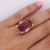 GIA Certified 15 Carat Emerald Cut Natural Pink Tourmaline and Diamond Split Shank 18K Gold and Platinum Cocktail Ring....