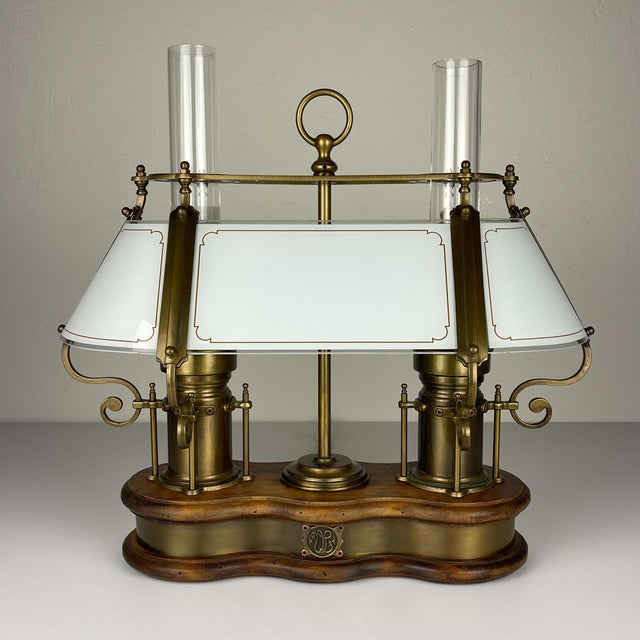 Vintage Wooden and Brass Table Lamp by Qvist & co, Sweden, 1970s For Sale - Image 13 of 18