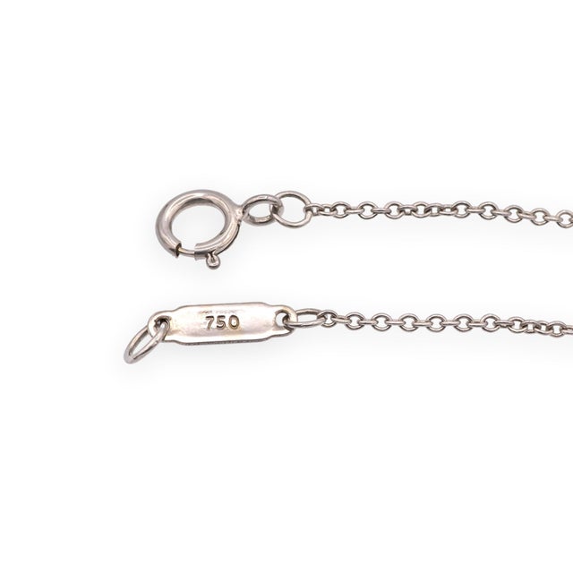 Early 21st Century Tiffany & Co. 18k White Gold Pearl Y-Drop Necklace — 16" For Sale - Image 5 of 7