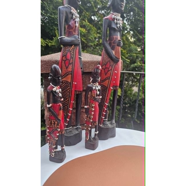 Masai Wooden Sculpture, 1960s, Set of 4 For Sale - Image 9 of 17