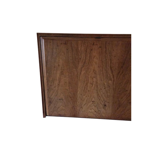 Vintage Mid Century Modern Danish Floating Bar Cabinet Drop Front Desk Wall Unit For Sale - Image 4 of 18