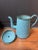 Beautiful blue large vintage french enamelware teapot. Great condition, light patina throughout. 12" H x 13" W (handle to...