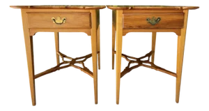 Vintage Sculptural Pine One Drawer Side Tables for Robb and Stucky Interiors, Pair