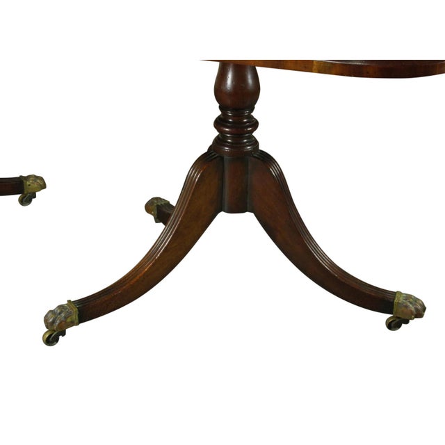 Wood 19th-C. Triple Pedestal Dining Table For Sale - Image 7 of 15