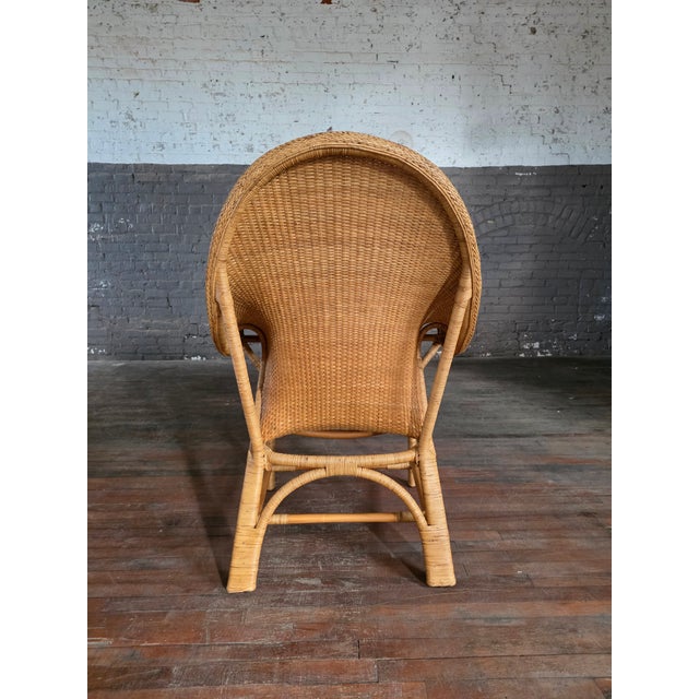 1960s Vintage Arts & Crafts Wicker Rattan Armchair Attrb. Dryad and Co Uk For Sale - Image 5 of 13