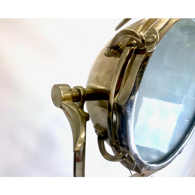 Metal Large Vintage Tripod Aluminum Nickled Floor Lamp, 1980s For Sale - Image 7 of 18