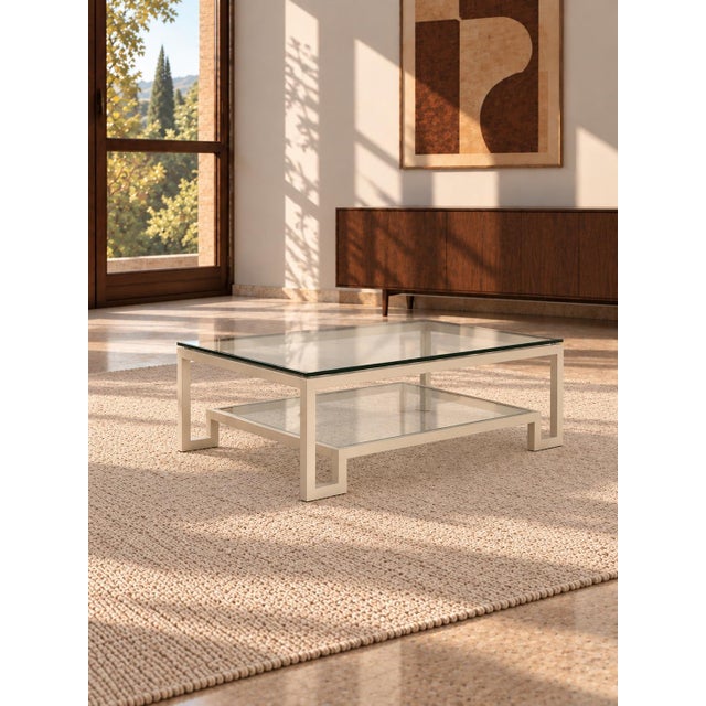 Wood Coffee Table in Crystal with Briar and Brass, 1970s For Sale - Image 7 of 7