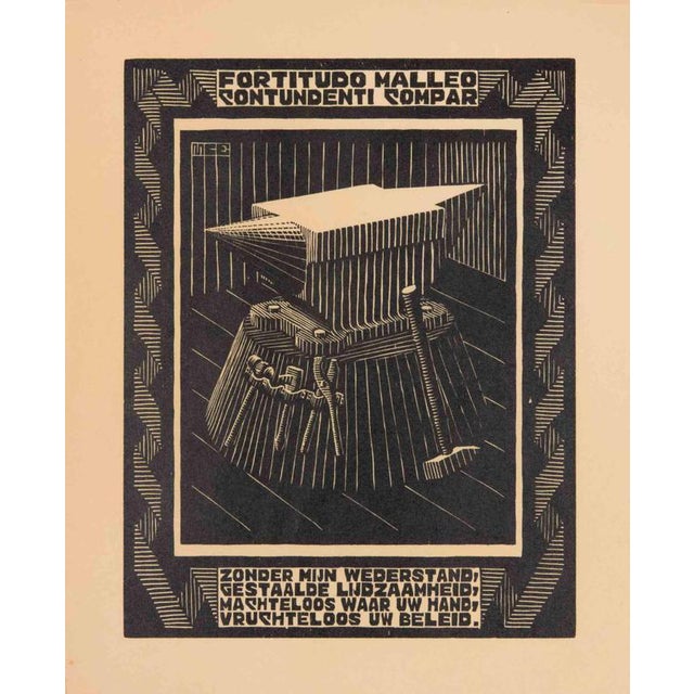 Maurits Cornelis Escher, Anvil, 1931, Woodcut Print For Sale