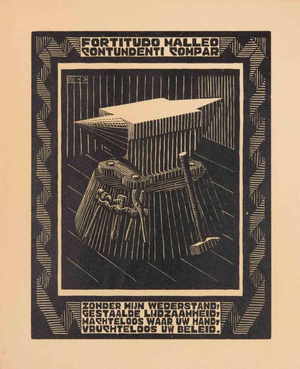 Maurits Cornelis Escher, Anvil, 1931, Woodcut Print