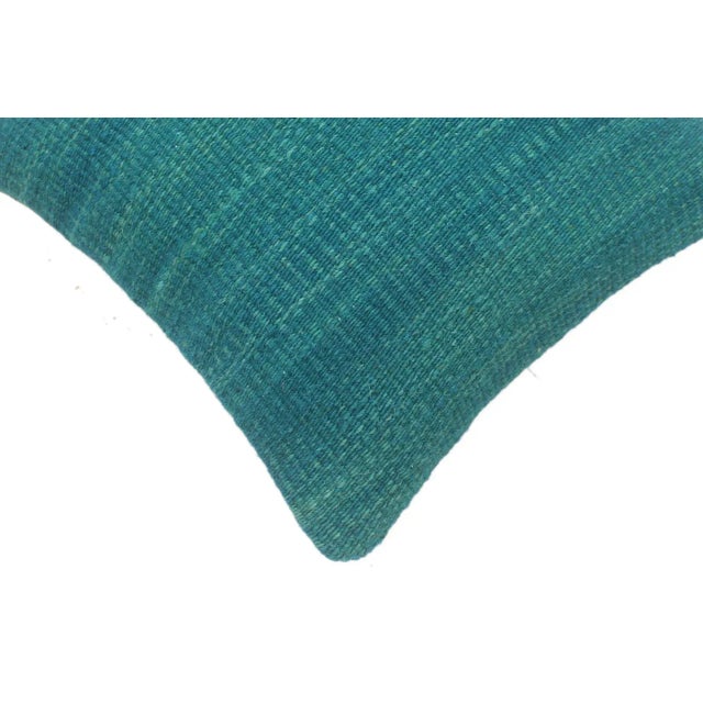 Vintage Turkish Boho Chic Hand-Woven Kilim Pillow For Sale - Image 4 of 9