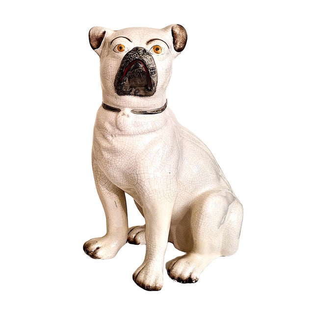 Antique Pair of Staffordshire Pug Dogs For Sale - Image 10 of 17