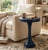 Navy Blue Scalloped Round Drink Table Navy Blue For Sale - Image 8 of 10