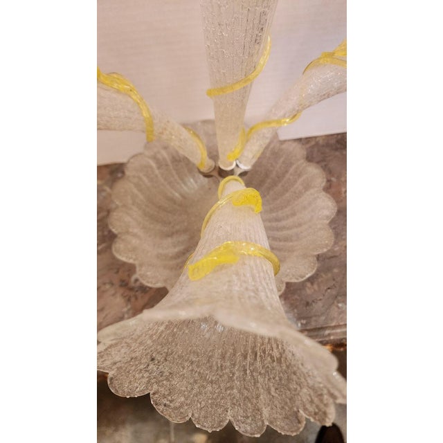 Transparent Mid 20th Century Coralene Art Glass Epergne With Flour Flutes For Sale - Image 8 of 9