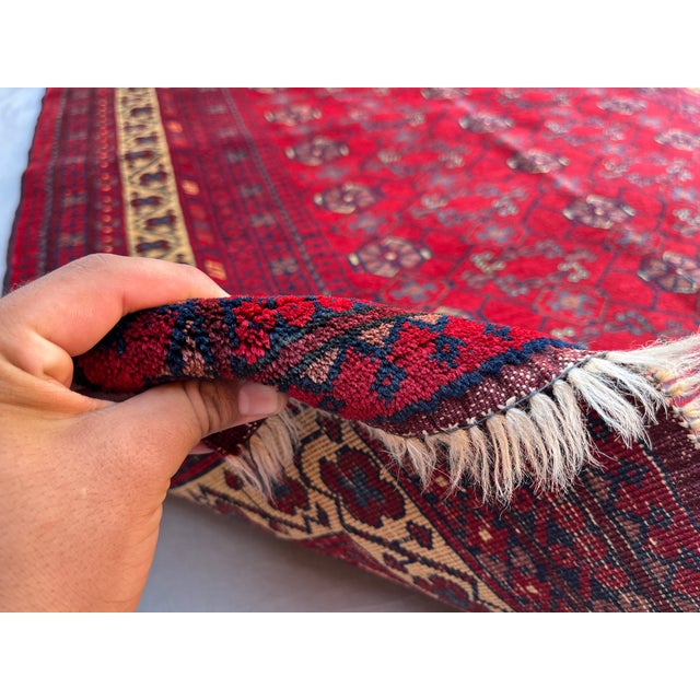 Vintage Afghan Khal Mohammadi Turkmen Gul Rug - 5'10" X 4'4" For Sale - Image 11 of 12