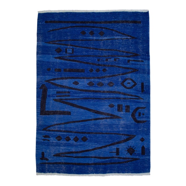 Paul Klee - Heroic Strokes of the Bow - Inspired Silk Hand Woven Area Rug - Wall Rug 4′3″ × 6′1″ For Sale