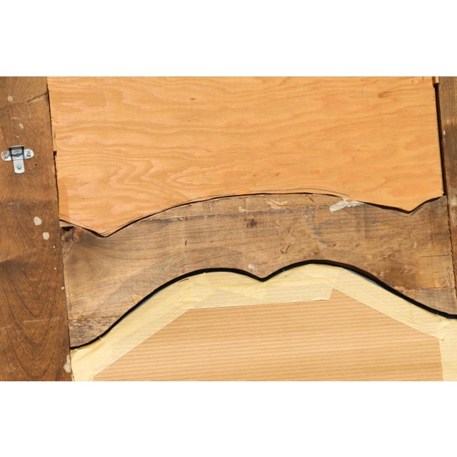 French 1950s Painted Trumeau Wall Mirror With Floral & Instrument Motif | Carved Wood Frame For Sale - Image 16 of 18