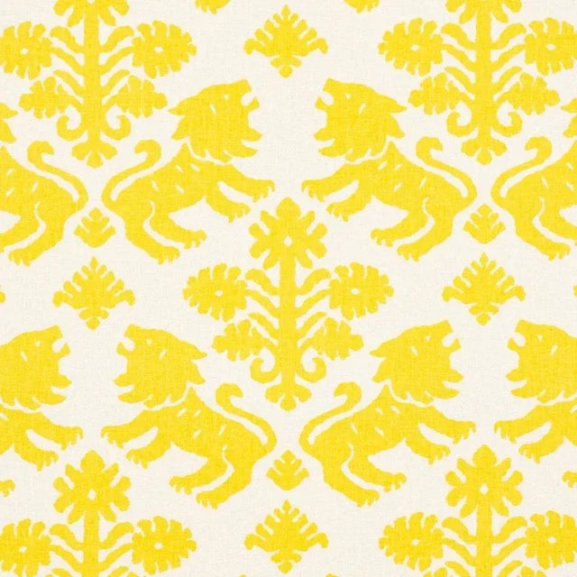 Schumacher Regalia Fabric in Yellow For Sale