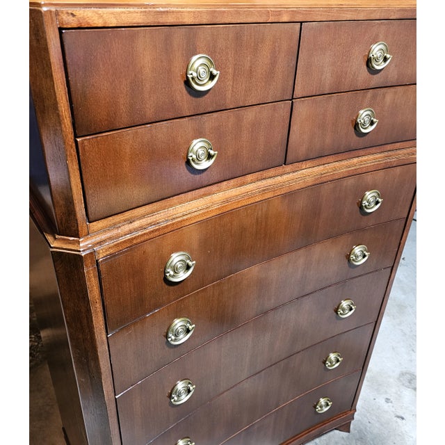 Wood Ralph Lauren Concave-Front Tall Chest of Drawers For Sale - Image 7 of 12