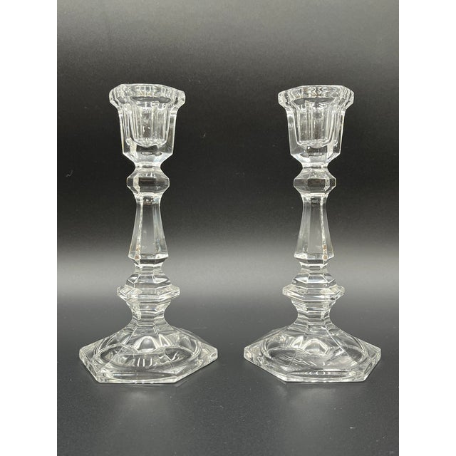 Vintage Classic Cut Glass Candleholders from Baccarat, 1950s, Set of 3 For Sale - Image 10 of 16