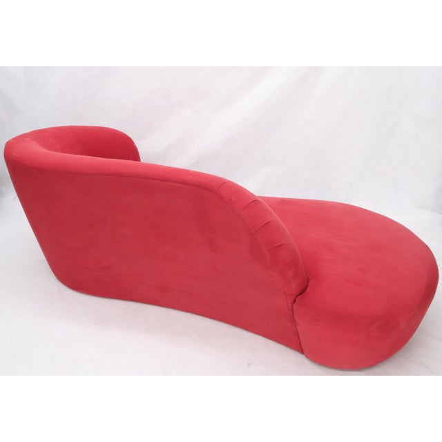 Weiman Preview Furniture Red Suede Weiman Preview Chaise Lounge Cloud Sofa For Sale - Image 4 of 14