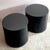 Wood Postmodern Glass-Topped Black Rolling Cylinder Side Tables For Sale - Image 7 of 10