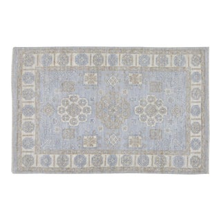 Turkish Oushak Hand Knotted Wool Rug, 5'1"x7' For Sale