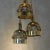 Finnish Brass & Crystal Triple-Light Ceiling Lamp, 1960s For Sale - Image 3 of 5