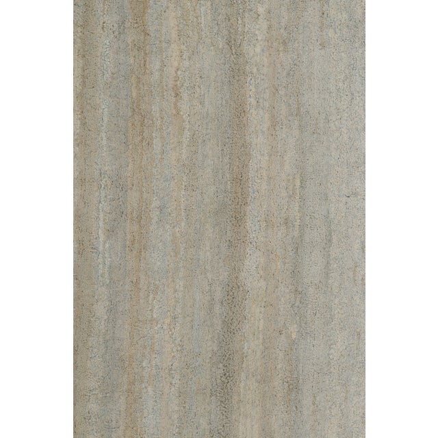 Textile Open Field Modern Rug Beige Gray Texture of Color Silk Runner by Rug & Kilim For Sale - Image 7 of 9