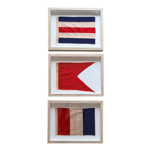 Framed Antique Signal Flags-Set of 3