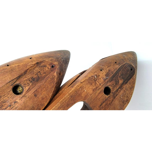 Set of Two Late 20th Century Primitive Wood Weaving Shuttle Candlestick Holder Wall Sconces Rustic Farmhouse For Sale - Image 11 of 13