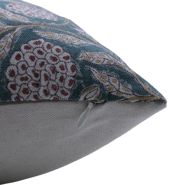 Art Deco Fabdivine Indian Block Print Cushion Cover 14x14 Inch Duck Canvas-Merakhi For Sale - Image 3 of 5