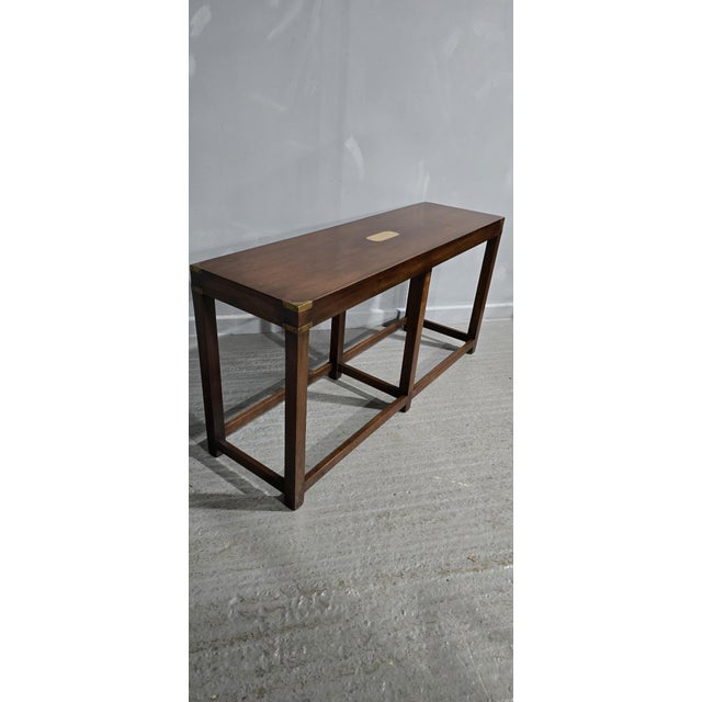 Vintage Mahogany Campaign Console Table, 1920 For Sale - Image 6 of 10