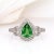 Contemporary 1cts Tsavorite Garnet Ring With Natural Diamonds Halo: 14k Solid Gold | 8x6mm For Sale - Image 3 of 7