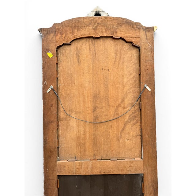 19th C. French Carved Painted Walnut Trumeau Mirror With Original Mirror Plate For Sale In Los Angeles - Image 6 of 6