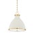 2020s Hudson Valley Lighting Mark D. Sikes Painted No. 3 2-Light Small Pendant, Aged Brass/Off White For Sale - Image 5 of 5