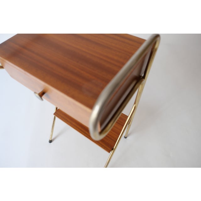 Brown Vintage Bedside Table by Jacques Hitier, 1960s For Sale - Image 8 of 10