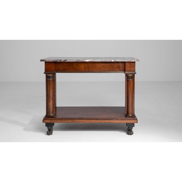 19th Century France Empire Brown Wood Console Table For Sale - Image 11 of 11