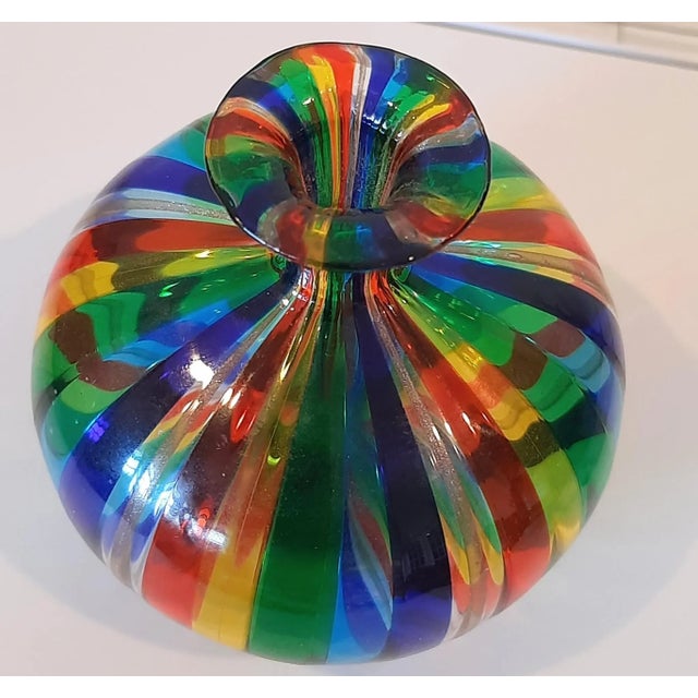 Glass Mid Century Oggetti Italian Art Glass Venini Murano Rainbow Adventurene For Sale - Image 7 of 10