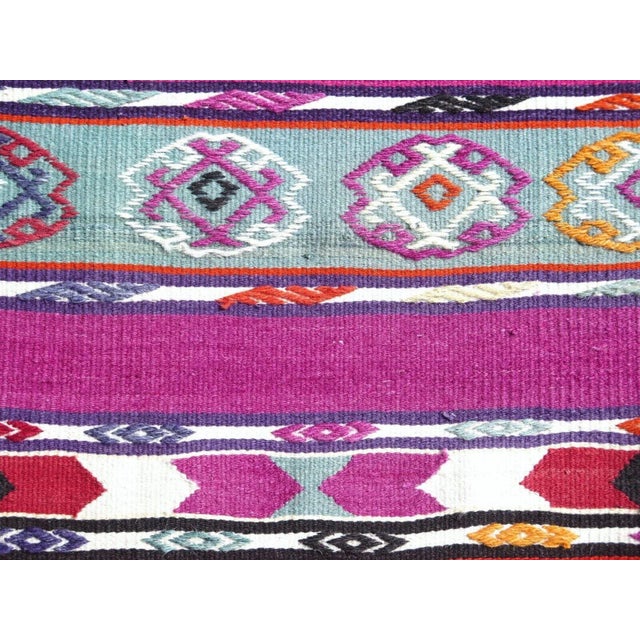 1960s Vintage Turkish Handknotted Kilim Runner -22"x103" For Sale - Image 9 of 13