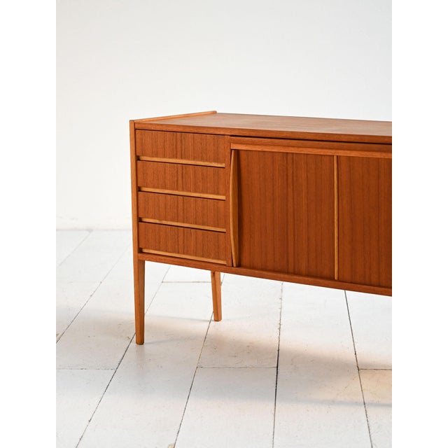 Brown Scandinavian Sideboard with Foldaway Teak Desk, 1960s For Sale - Image 8 of 11