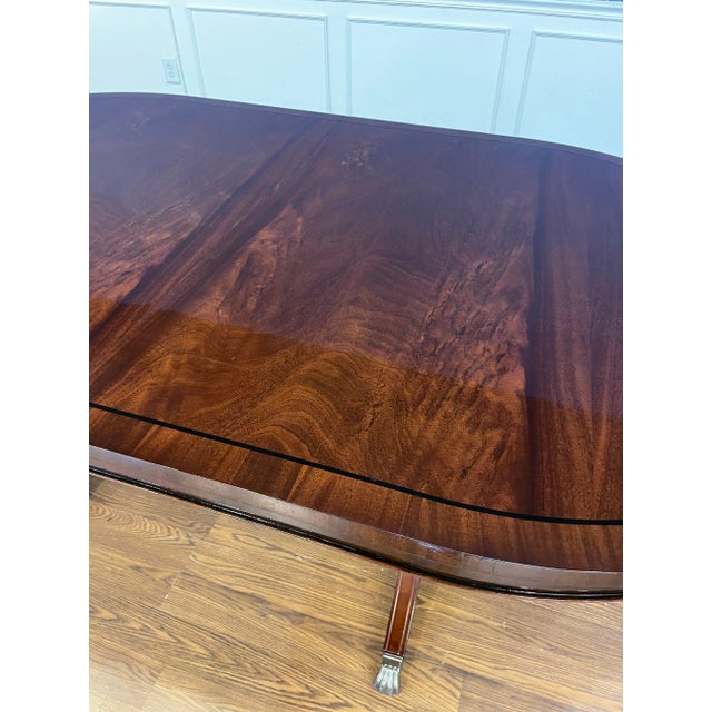 Oval Mahogany Double Pedestal Dining Table by Leighton Hall Made-To-Order For Sale In Atlanta - Image 6 of 12