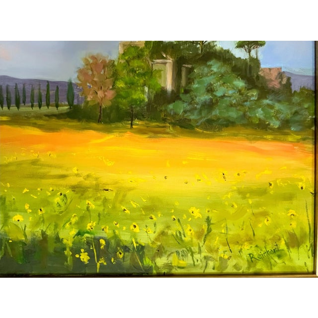 Signed Original Oil Painting by Karen Reinhart (American, 1938-2023) Titled 'Tuscan Countryside' For Sale - Image 4 of 12