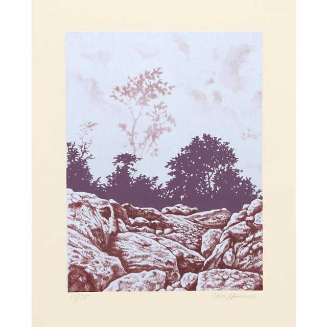 Ian Hornak, Forest Cliff (Purple), Serigraph For Sale