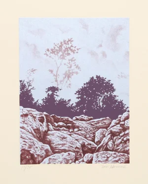 Ian Hornak, Forest Cliff (Purple), Serigraph