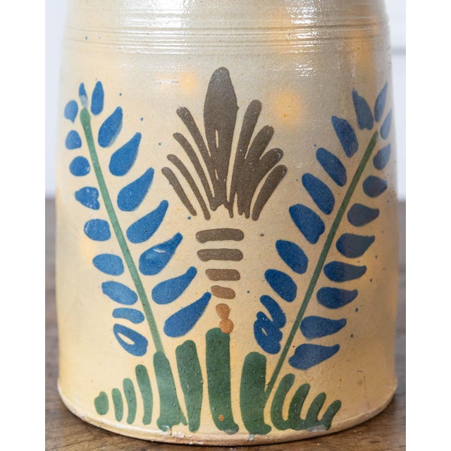Mustard 19th Century French Terracotta Pottery Pitchers With Floral Décor For Sale - Image 8 of 9